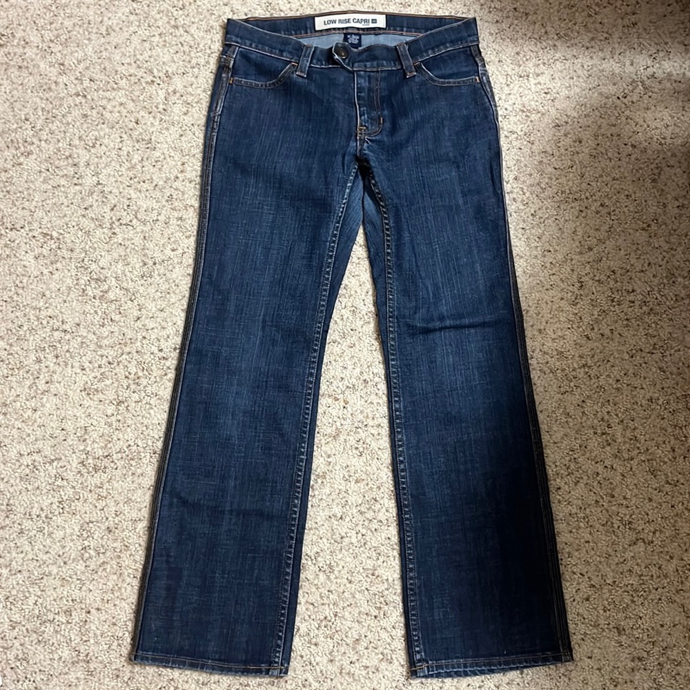 ✅ GAP “Low Rise Capri” Casual Stretch Denim Classic Blue Jean Jeans 👖 Size 0